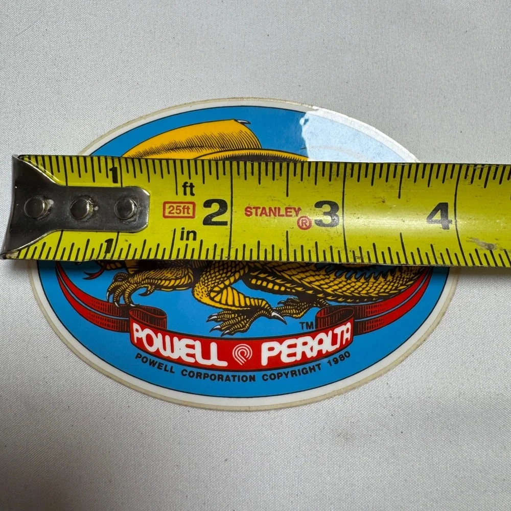 Vintage 1980 Powell Peralta Dragon Skateboard Sticker Blue Yellow Oval Decal